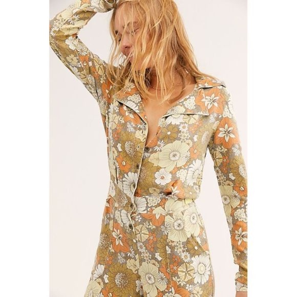 Free People Da-Nang Silk Utility Floral Jumpsuit - Picture 2 of 12